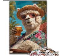 Puzzle da 1000 pezzi "Alpaca in vacanza", per adulti, rompicapo impegnativo per adolescenti, perfetto come decorazione per la casa o come regalo (dimensioni 50x75cm)