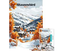 Puzzle da 1000 pezzi Altasnowbird Scena invernale Puzzle per adulti Gioco rilassante Un'opera d'arte compleanno e Natale (Dimensioni 38x52cm)