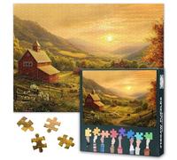 Puzzle da 1000 pezzi, americano Farm Puzzle per adulti, fienile rosso, 1000 pezzi, puzzle per adulti, 70 x 50 cm, gioco di abilità impossible per tutta la famiglia