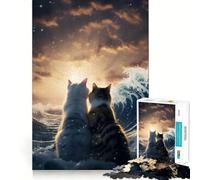 Puzzle da 1000 pezzi "Amore di Gattino Inaffondabile" - Divertimento per l'allenamento mentale,incastro perfetto,senza spazi vuoti,attività per rafforzare il legame con i propri cari (38x26cm)