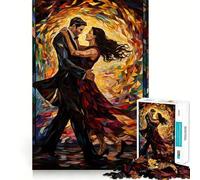 Puzzle da 1000 pezzi "Amore in vetrata" per adulti, gioco di logica stimolante, gioco di gruppo, bordi trasparenti, regalo perfetto 50x75cm