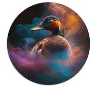Puzzle da 1000 pezzi Anatra Nebulosa Puzzle rotondi da 1000 pezzi per adulti, Halloween, Pasqua, Capodanno, 67,5x67,5 cm