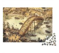 Puzzle da 1000 pezzi AncientChineseBridge con ponte ad arco vintage e paesaggio per adulti, gioco educativo, decorazione per la casa, sfida ad alta difficoltà, compleanno per uomini e donne, 38x26cm