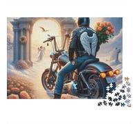 Puzzle da 1000 pezzi "Angel Biker Journey" con motociclista dalle ali d'angelo, gioco educativo per adulti, decorazione per la casa, difficile e stimolante, ideale per compleanni70x50 cm.