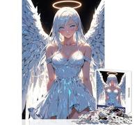 Puzzle da 1000 pezzi Angelo bianco sexy e luminoso,giocattoli antistress,ottimo regalo per giochi impossibili,allena il tuo cervello e le tue mani,dimensioni 38x26cm