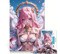 Puzzle da 1000 pezzi "Angelo dai capelli rosa" per adulti,gioco di potenziamento mentale,taglio laser per un incastro perfetto,divertimento in famiglia,attività serale (38x26cm)
