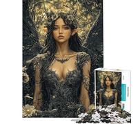 Puzzle da 1000 pezzi "Angelo oscuro in fiore" per ragazzi Assemblaggio del puzzle allena la mente e la manualità Regalo per amici e familiari 38x52cm