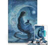 Puzzle da 1000 pezzi "Angelo seduto sulla luna", gioco educativo, attività divertenti da fare a casa, regalo di compleanno, regalo di viaggio 50x75cm