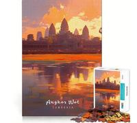 Puzzle da 1000 pezzi Angkor Wat Gioco di assemblaggio pulito Stimolante per la mente Rilassante Regalo di compleanno divertente (50x75cm)