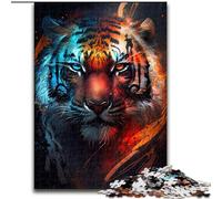 Puzzle da 1000 pezzi Angry Tiger per adulti e adolescenti, antistress, per ammazzare il tempo durante le vacanze, per migliorare l'amore tra coppie (26x38cm)