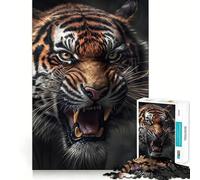 Puzzle da 1000 pezzi Angry Tiger per ragazzi,divertente da giocare,con incastri precisi e senza spazi vuoti,ideale per il divertimento in famiglia (38x52cm)