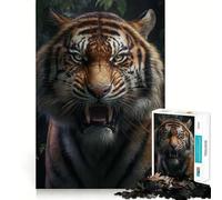 Puzzle da 1000 pezzi Angry Tiger per ragazzi,divertente da giocare,con incastri precisi e senza spazi vuoti,ideale per il divertimento in famiglia (38x52cm)