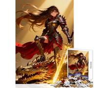 Puzzle da 1000 pezzi Anime Cavaliere Ragazza con Drago Decorazione per la casa Giocattoli Ottimo regalo per giochi Gioco educativo Migliora l'amore tra coppie dimensioni 38x52cm