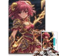 Puzzle da 1000 pezzi Anime Girl Warrior with Horns Un'opera d'arte Regalo per bambini dai 14 anni in su 50x75cm