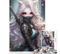 Puzzle da 1000 pezzi Anime Ninja Fox Girl Giocattoli antistress Ottimo regalo per giochi per gioco educativo con pezzi completamente interconnessi di forma casuale Dimensioni 38x52cm