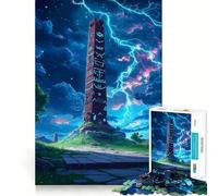 Puzzle da 1000 pezzi "Antico obelisco sotto la tempesta" per adulti,gioco di problem solving di livello professionale,attività rilassante di gruppo al chiuso (50x75cm)
