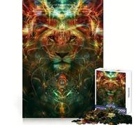 Puzzle da 1000 pezzi "Antico rituale del leone" per adulti, ideale per migliorare la memoria e intrattenere nel tempo libero Taglio laser, arte, regalo di Natale (38x26cm)