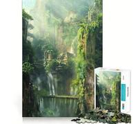 Puzzle da 1000 pezzi "Antico Tempio nella Giungla",divertente gioco di memoria con superficie liscia e priva di sbavature,una sfida stimolante per il tempo libero (38x26cm)