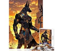 Puzzle da 1000 pezzi Anubi dio egizio giocattolo educativo regali di Babbo Natale segreto giochi rilassanti con poster abbinato e foglio di quiz dimensioni 38x52cm