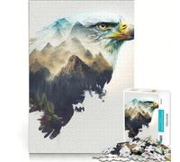 Puzzle da 1000 pezzi "Aquila a doppia esposizione" per ragazzi, gioco pratico, di analisi e logica, adatto come decorazione da scrivania 50x75cm