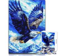 Puzzle da 1000 pezzi Aquila blu che vola, sfida difficile, gioco impossibile, adatto dai 14 anni in su (dimensioni 50x75cm)