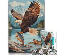 Puzzle da 1000 pezzi "Aquila che cattura pesci", puzzle da 1000 pezzi per adulti e ragazzi, gioco intellettuale, collezione di artisti, belle arti, 50x75cm