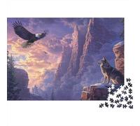 Puzzle da 1000 pezzi "Aquila che si libra in volo sulla montagna", "Aquila al tramonto nel canyon", per adulti dai 12 anni in su. Gioco educativo, bellissima decorazione, Dimensioni: 38x26 cm.
