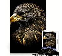 Puzzle da 1000 pezzi "Aquila Nera e Oro" per adulti, puzzle di memoria, sollevamento lento, divertimento, assemblaggio di immagini, regalo creativo 38x26cm