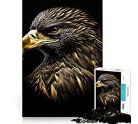 Puzzle da 1000 pezzi "Aquila Nera e Oro" per adulti, puzzle di memoria, sollevamento lento, divertimento, assemblaggio di immagini, regalo creativo 38x26cm