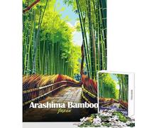 Puzzle da 1000 pezzi Arashiyama Bamboo Grove Giappone Illustrazione Gioco educativo Difficile Giocattolo Decorazione da parete Migliora l'amore tra le coppie (38x26cm)