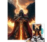 Puzzle da 1000 pezzi Arcangelo alato con spada infuocata Difficile e stimolante Attività per famiglie giochi rilassanti per ragazzi dai 14 anni in su (38x26cm)
