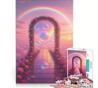 Puzzle da 1000 pezzi "Arco floreale verso un mondo da sogno", gioco impossibile, taglio di precisione, con pezzi di forma casuale completamente ad incastro 50x75cm