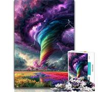 Puzzle da 1000 pezzi "Arcobaleno Tornado" per adulti 1000 pezzi impegnativo e difficile con pezzi completamente interconnessi di forma casuale (50x75cm)