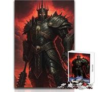 Puzzle da 1000 pezzi, armatura del cavaliere oscuro, mazza, rilassante, solitario, momento di tranquillità, taglio preciso, giocattolo da gioco, dimensioni 38x26cm