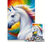 Puzzle da 1000 pezzi "Armonia Celeste Unicorno" per adolescenti,con design elegante e bordi precisi,ideale come regalo di compleanno (38x52cm)