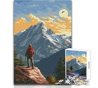 Puzzle da 1000 pezzi, arrampicata in montagna sulle Alpi, rilassante, solitario, momento tranquillo, taglio preciso, giocattolo da gioco, dimensioni 50x75cm