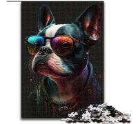 Puzzle da 1000 pezzi Art Bulls Dogs in cartone, dimensioni 26x38cm, rilassante e divertente, perfetto regalo di Natale e decorazione per la casa.