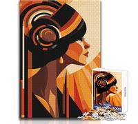 Puzzle da 1000 pezzi Art Déco Woman per adolescenti, gioco educativo per la concentrazione mentale, idea regalo speciale commovente, dimensioni 38x52cm