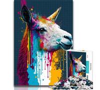Puzzle da 1000 pezzi Art Neon Alpaca Puzzle da 1000 pezzi per adulti e adolescenti, giocattoli, giochi educativi, antistress, migliora l'amore tra coppie, 26x38cm