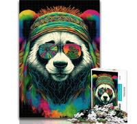 Puzzle da 1000 pezzi Art Neon Panda Puzzle da 1000 pezzi per adulti e adolescenti, gioco stimolante, ideale come regalo per tutta la famiglia, 26x38cm