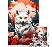 Puzzle da 1000 pezzi - Arte cinese Kitsune Decorazione per la casa Giocattoli Regali di compleanno Gioco educativo Allena il tuo cervello e le tue mani Dimensioni 38x52cm