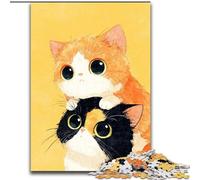 Puzzle da 1000 pezzi, artistico, astratto, a forma di gatto nero, in legno, per adulti, 26x38cm, impegnativo rompicapo fai da te per adolescenti