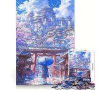Puzzle da 1000 pezzi "Ascesa al Tempio Sakura" per adulti, ideale per stimolare la memoria, favorire il rilassamento mentale e ottenere un risultato ottimale Regalo di compleanno (38x26cm)