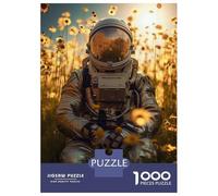 Puzzle Da 1000 Pezzi Astronaut And Sunflowers Puzzle Per Adulti Giochi Rilassanti Sfida Difficile Divertimento A Casa Attività, 70x50cm/1000pcs