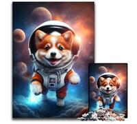 Puzzle da 1000 pezzi Astronaut Corgi Baby, puzzle difficile per adulti, Halloween, Pasqua, Capodanno, 26X38CM/10,23x14,96 pollici.