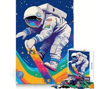 Puzzle da 1000 pezzi "Astronauta che fa skateboard nello spazio" per ragazzi,ideale per sviluppare capacità analitiche,per un'attività rilassante e un gioco di squadra,perfetto per le vacanze