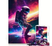 Puzzle da 1000 pezzi "Astronauta che fa surf nello spazio" per adulti, stimolante per l'analisi, ideale per un passatempo rilassante, con incastri precisi e un regalo perfetto per le feste (38x26cm)