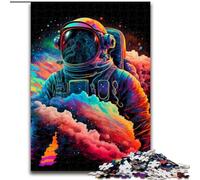 Puzzle da 1000 pezzi, Astronauta colorato in legno, idea regalo unica per la casa fai da te 50x75cm per adolescenti e famiglie, decorazione fai da te perfetta e sfida rompicapo