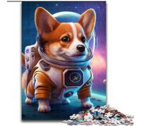 Puzzle da 1000 pezzi Astronauta Corgi in legno, gioco interattivo per famiglie, adatto a partire dai 14 anni, 50x75cm, rompicapo, gioco per adulti, attività interattiva per famiglie