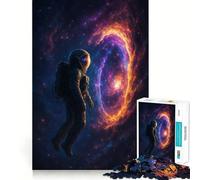 Puzzle da 1000 pezzi: Astronauta davanti a una nebulosa,gioco a incastro,gioco creativo,giocattolo,gioco casual,Natale,tempo libero,arte (50x75cm)